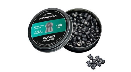 купите Свинцовые пульки для пневматики SnowPeak Round калибр 6.35 мм в Ростове-на-Дону